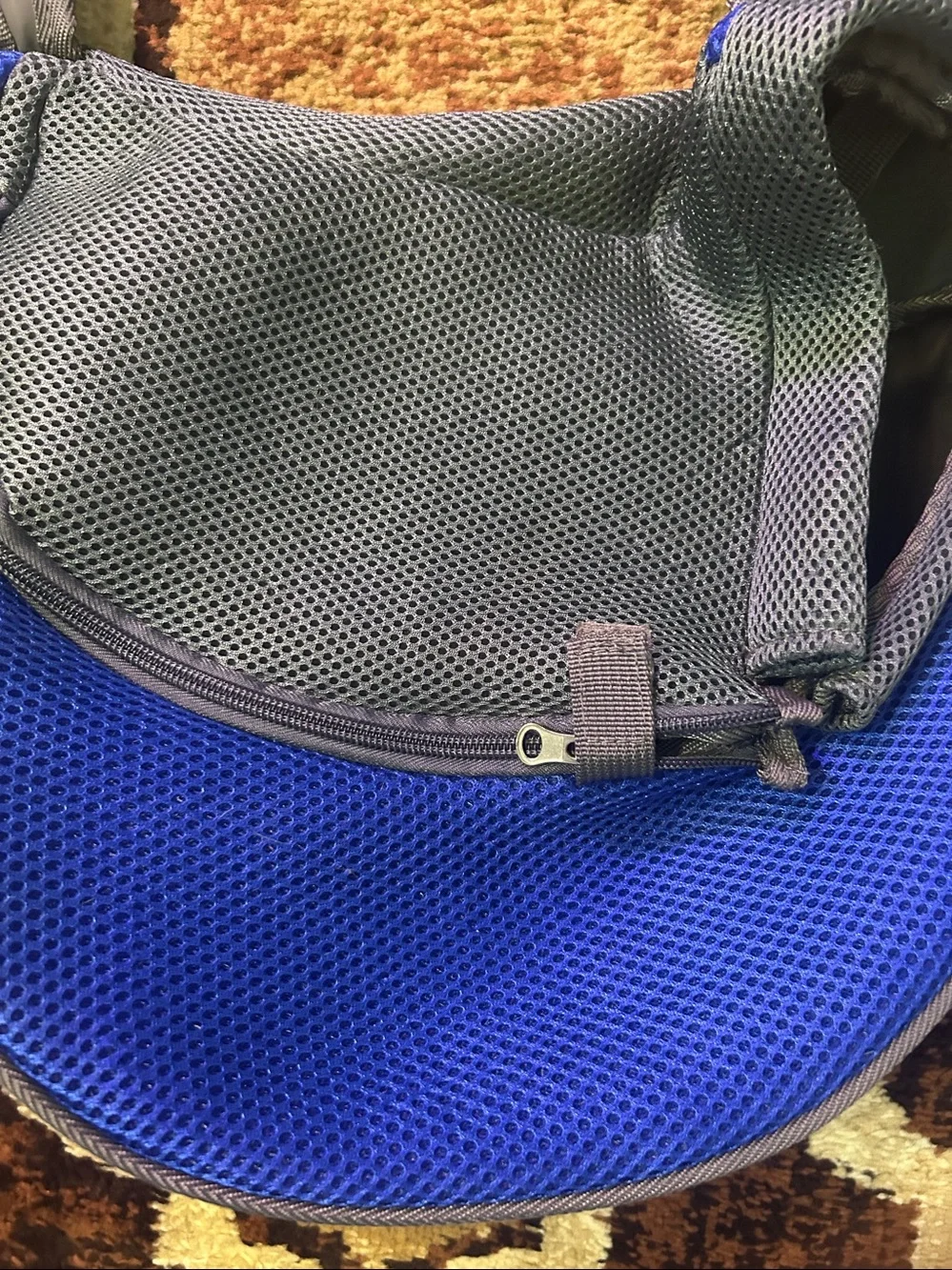 Grey and Blue Crossbody Sling Pet Carrier - In Great Shape